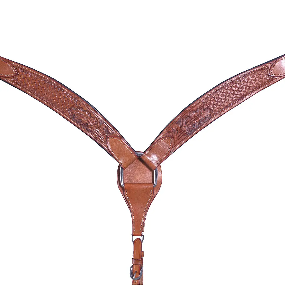 Western Horse Breast Collar Leather Tan Accorn Comfytack 1