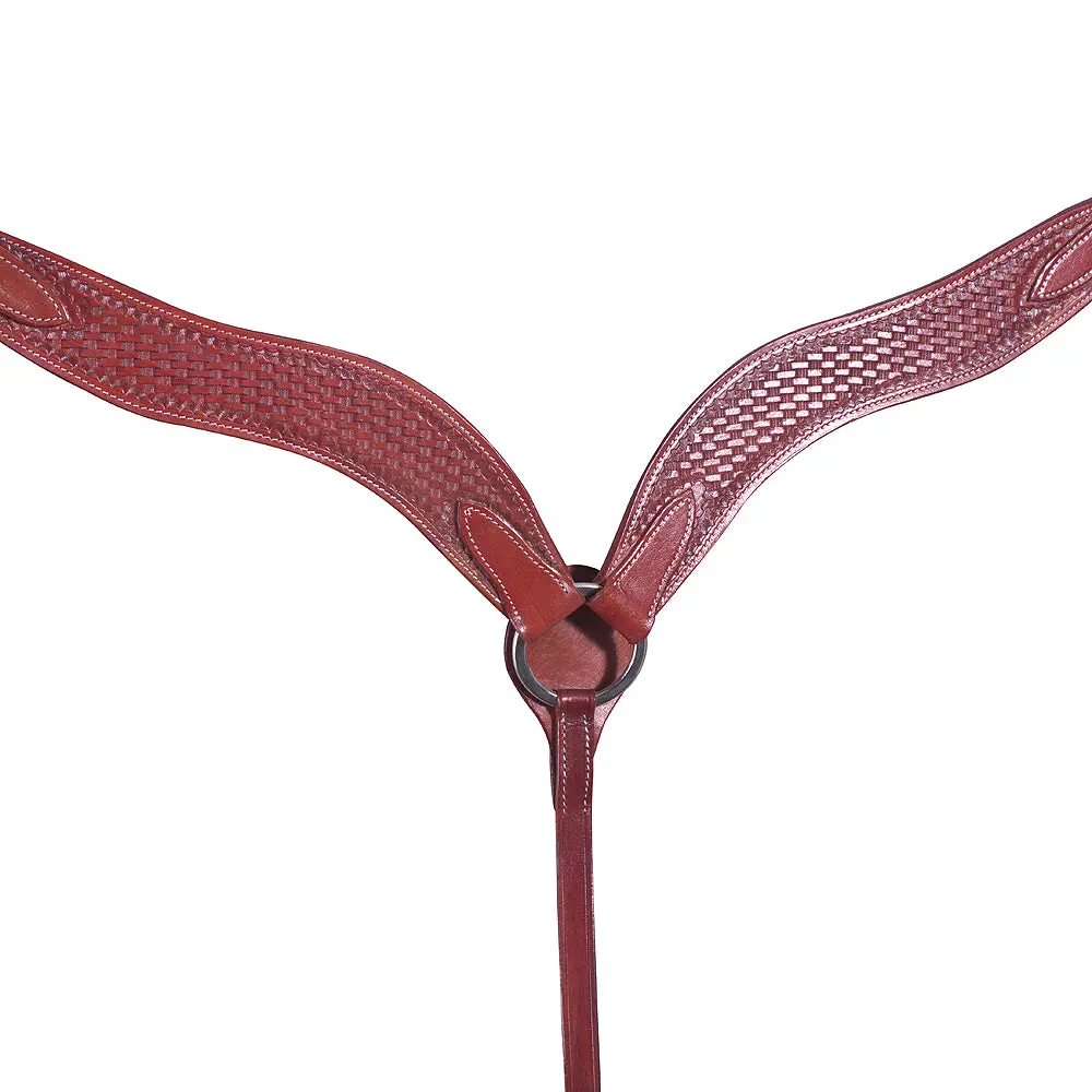 Western Horse Breast Collar Leather Mahogany Comfytack 1