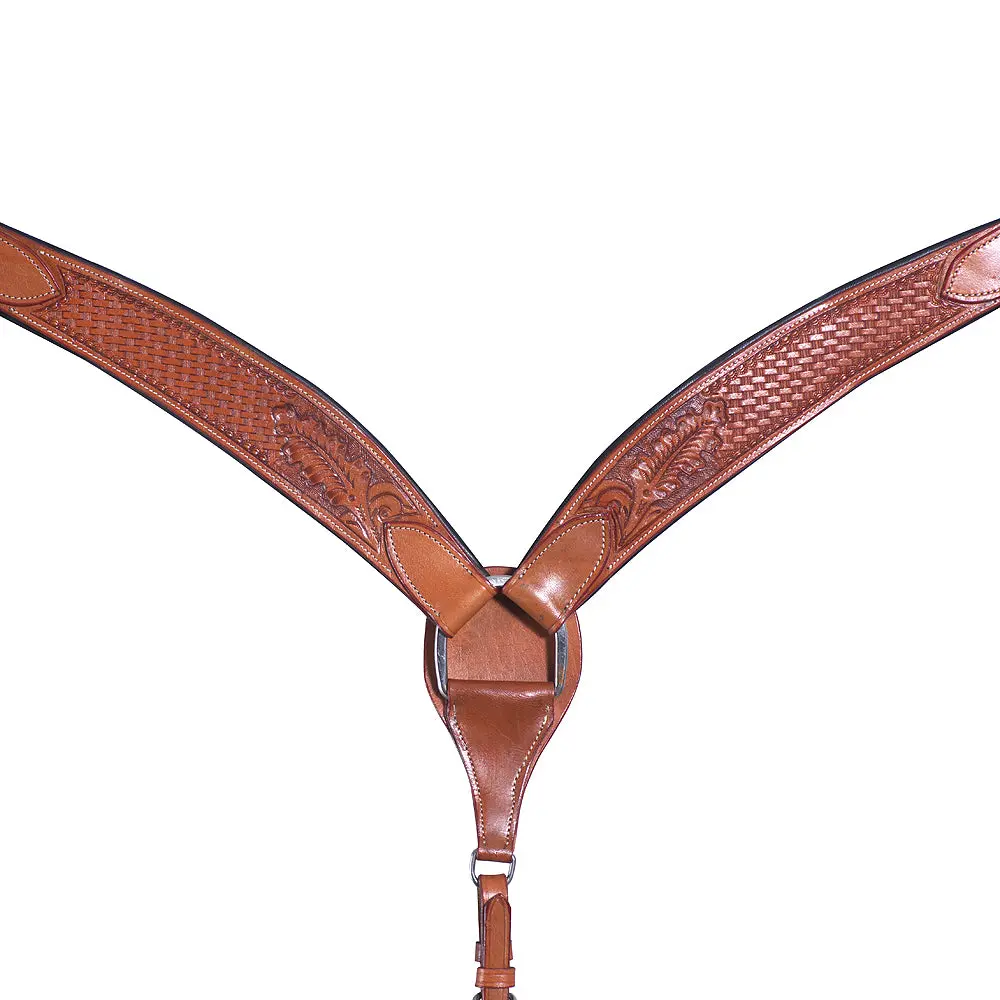 Western Horse Brest Collar Leather Tan Comfytack 1
