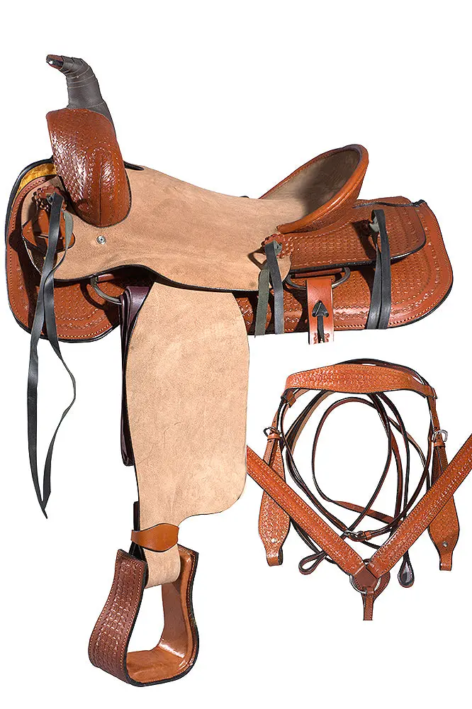 16 In Western Horse Saddle Ranch Roper Trailâ Pleasureâ Leather 2