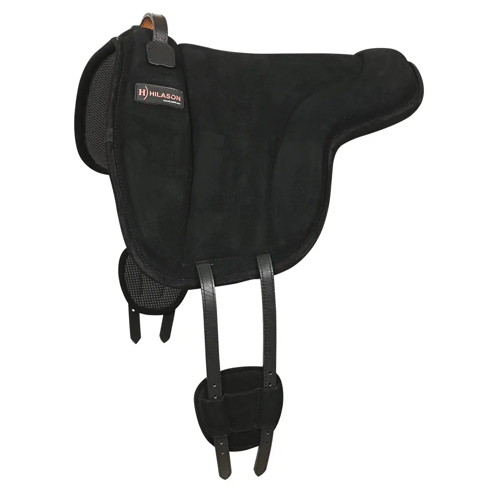 Hilason Horse Bareback Saddle Pad Anti Slip Base Suede Leather Brown 6