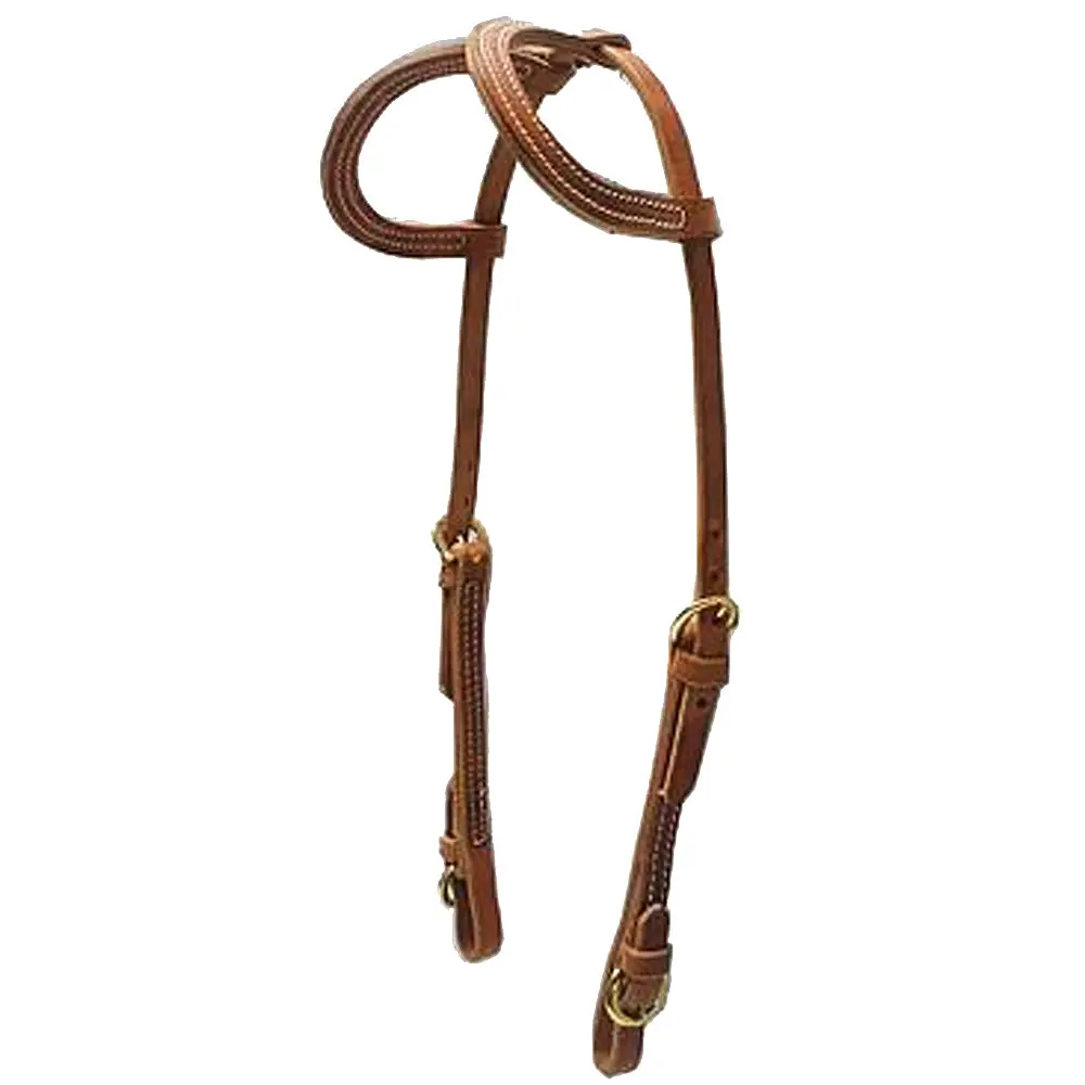 Hilason Headstall Buckle End Cheeks Hermann Oak Harness 1