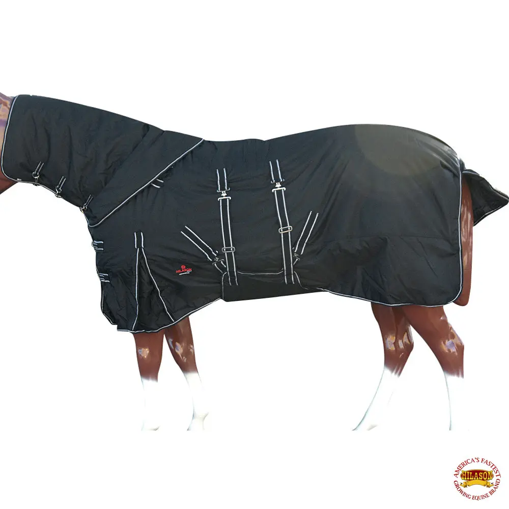 Hilason Premium 1200D Heavy-Weight Turnout Blanket With Belly Wrap/Neck Cover 1