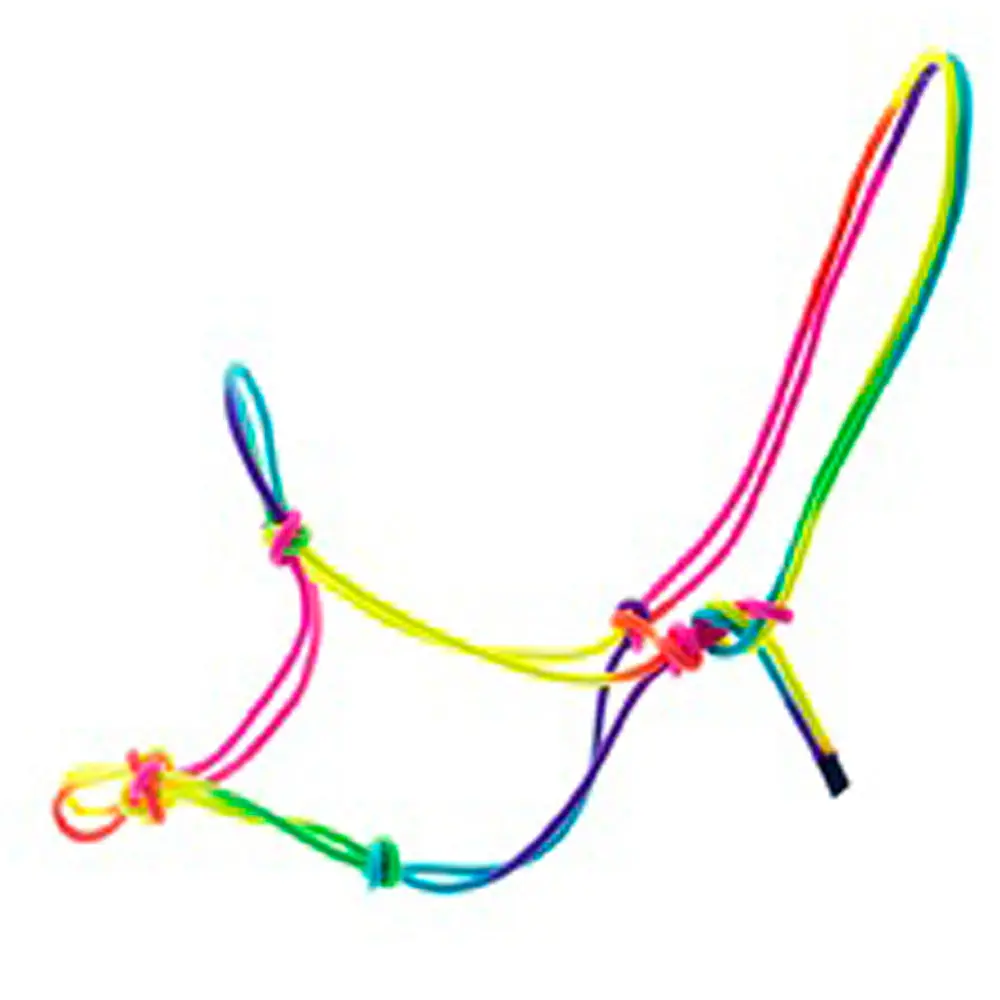 Hilason Rainbow Rope Tied Horse Halter Tie Dye Colored Cowboy Style 1