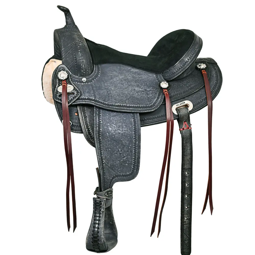 Hilason Western Horse Treeless Trail Pleasure American Leather Saddle | Barrel For Horses 1