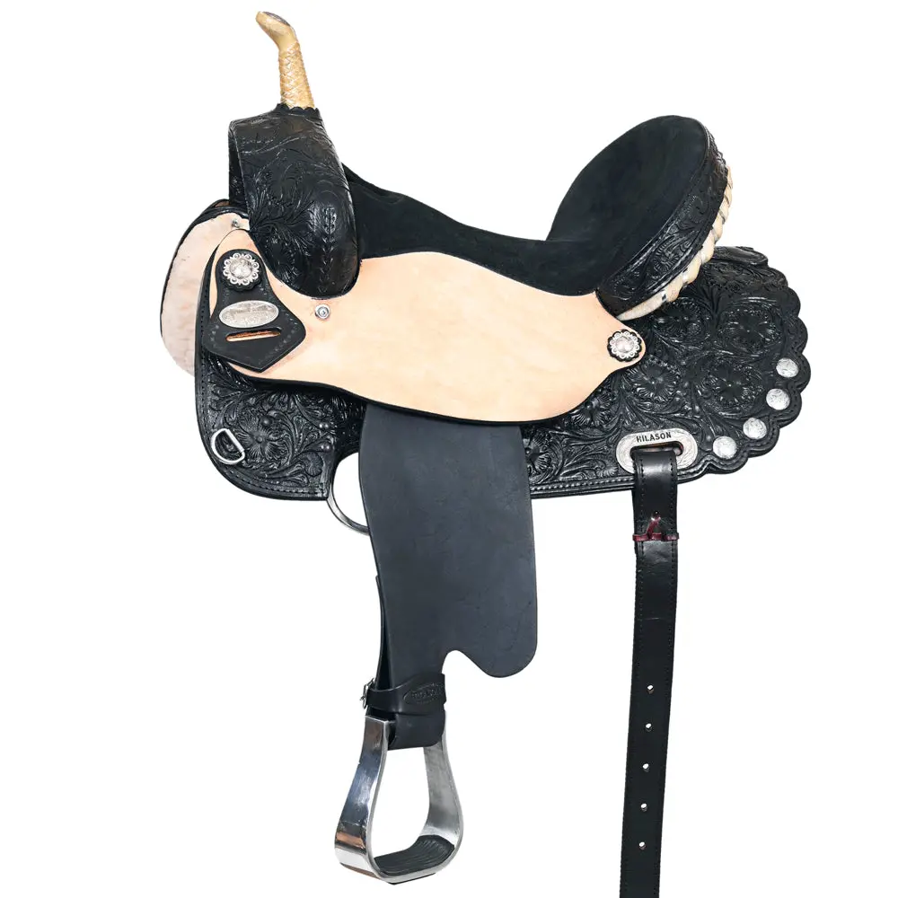 Hilason Western Horse Saddle American Leather Treeless Trail Barrel | For Horses 1