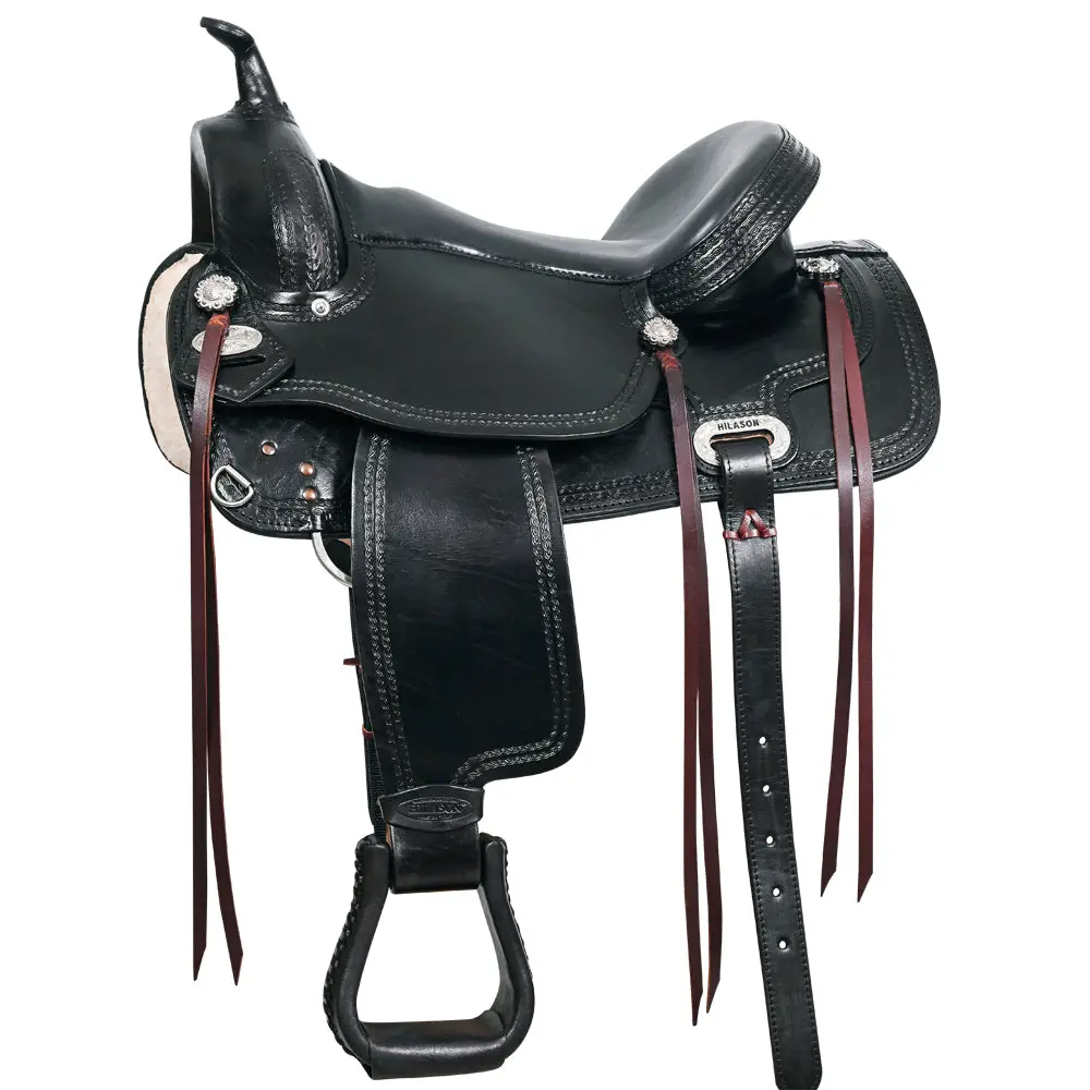 Hilason Western Horse Saddle American Leather Treeless Trail Pleasure | Barrel For Horses 1