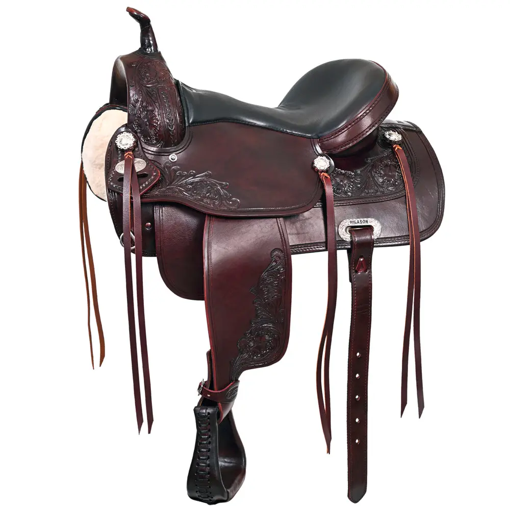 Hilason Western Horse Saddle American Leather Treeless Trail Pleasure | Barrel For Horses 1