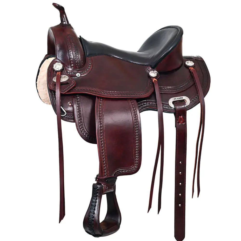 Hilason Western Horse Saddle American Leather Treeless Trail Pleasure | Barrel For Horses 1
