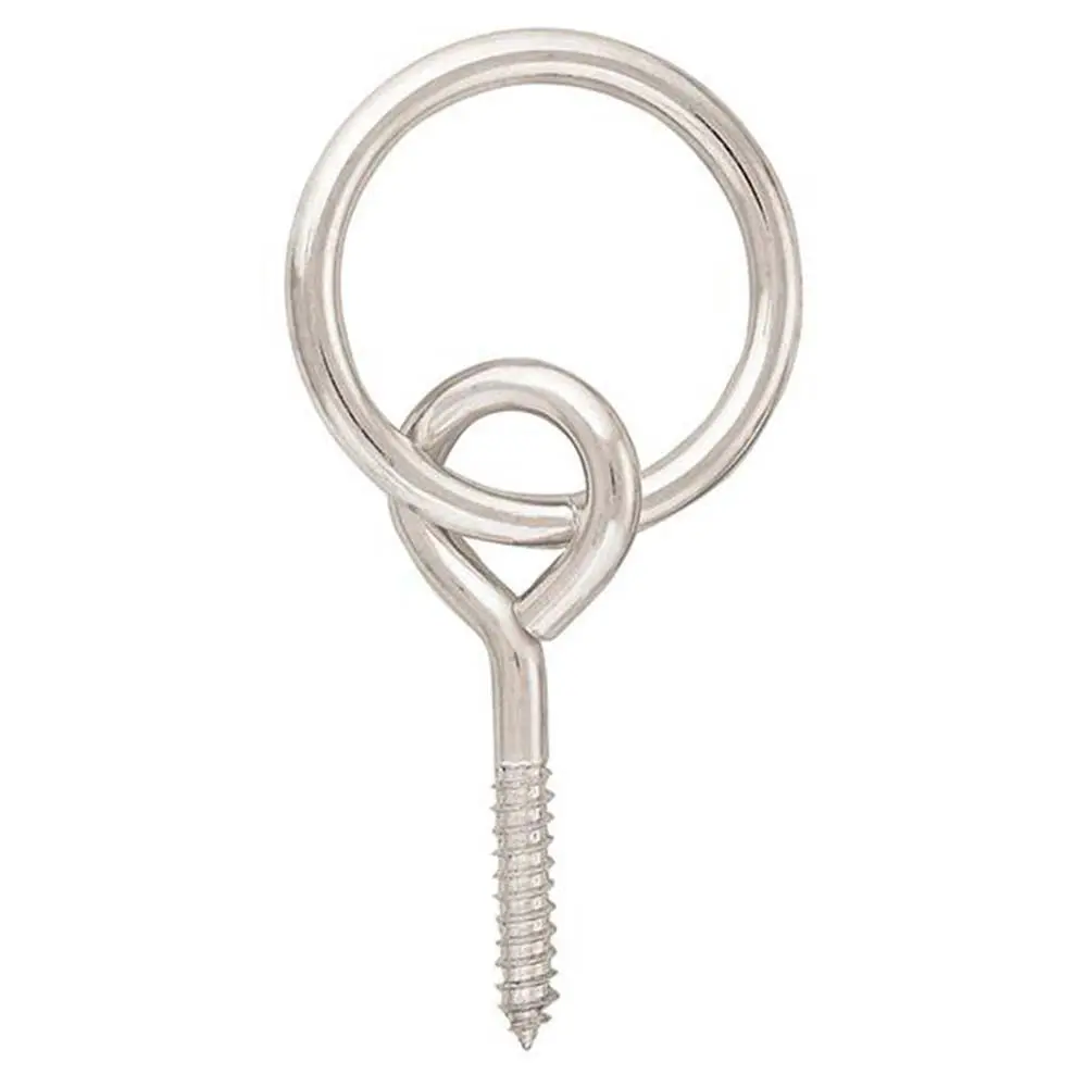 Hilason 2" X 7 Mm Screw Eye N Ring Point Bites Wood Easily Steel Wire 1