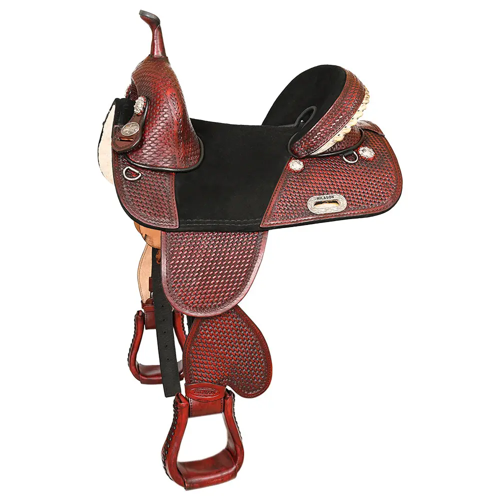 Hilason Western Horse Saddle American Leather Trail Barrel Racing | Treeless For Horses 1