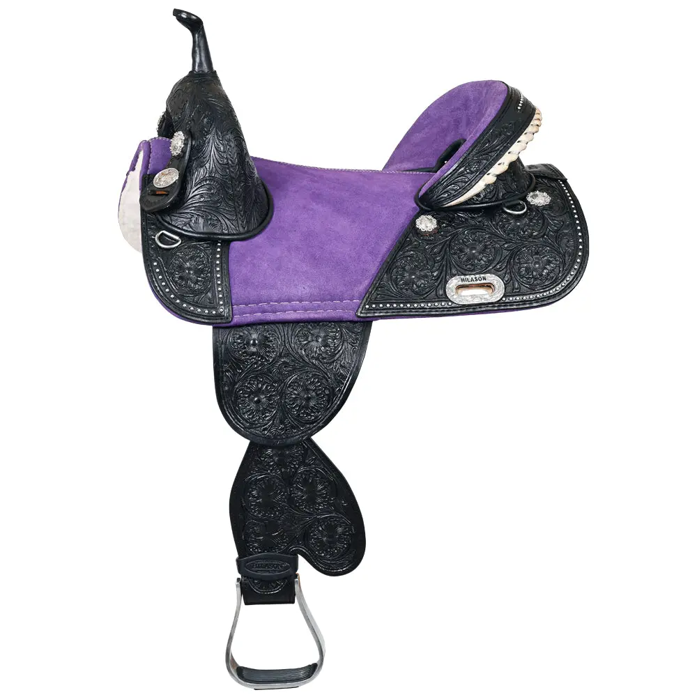 Hilason Western Horse Trail Barrel Racing American Leather Saddle 1