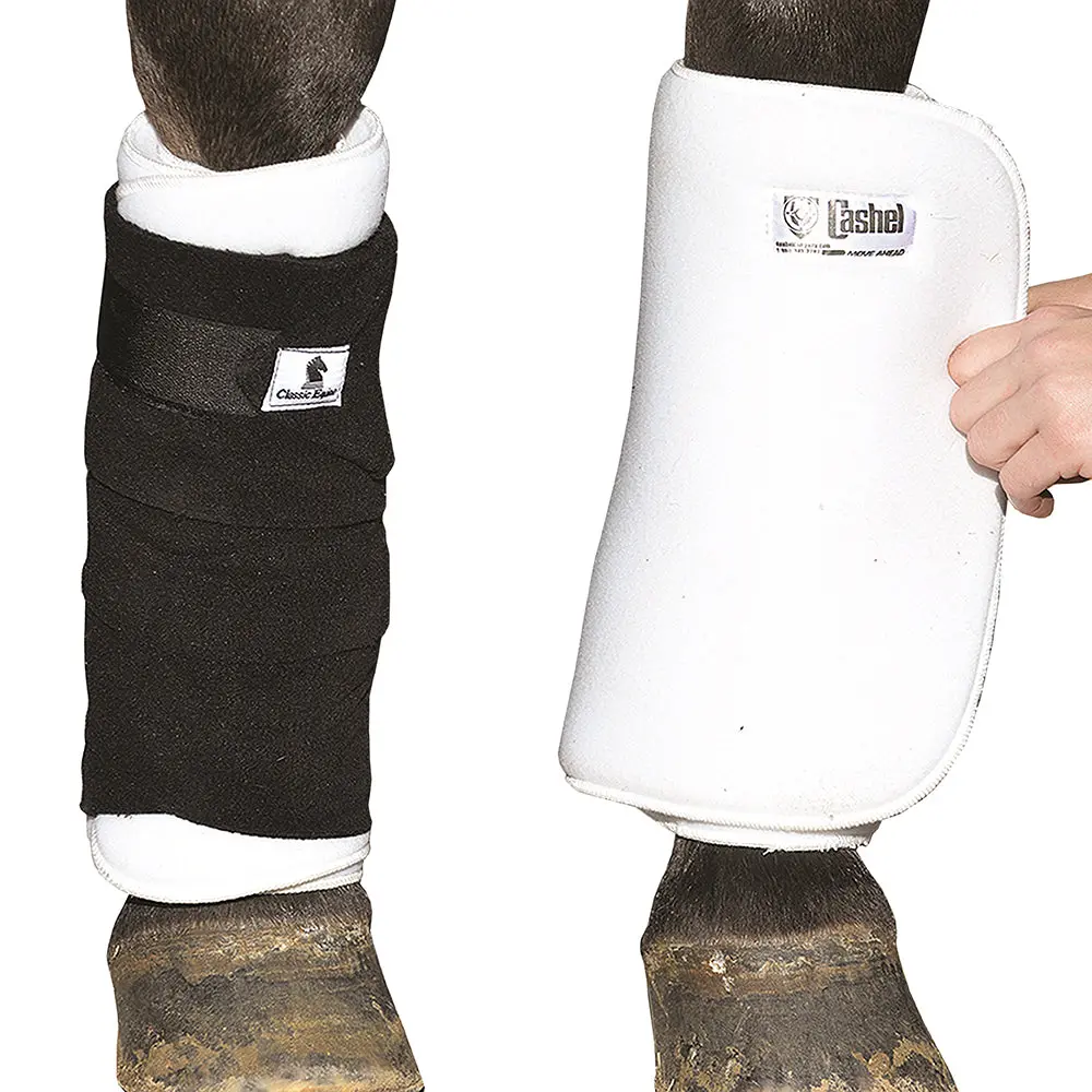14" Cashel Horse No Bow Bandage Traditional Cotton Aid Wrapping Black 1