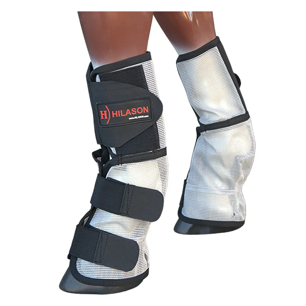 Hilason Western Uv Protection Horse Size Insects Fly Boots Grey Black 1