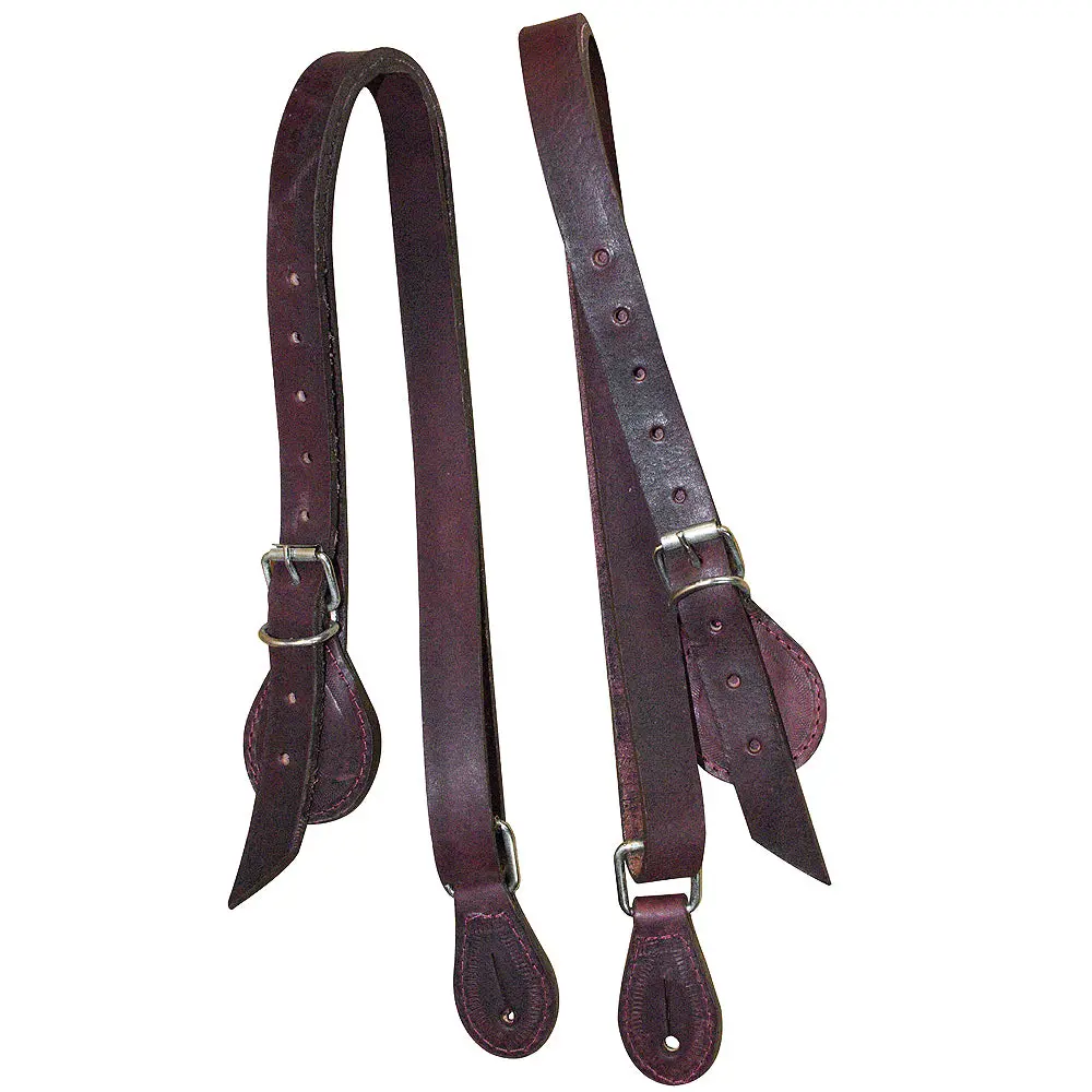 Hilason Pro Rodeo Leather Bull Riding Spur Straps Heavy Duty Fold-Back Design 1