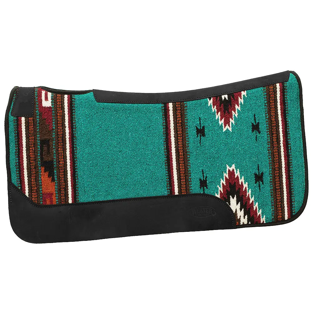 31" X 32" Weaver Contoured Single Weave Felt Saddle Pad Turquoise Pattern 1