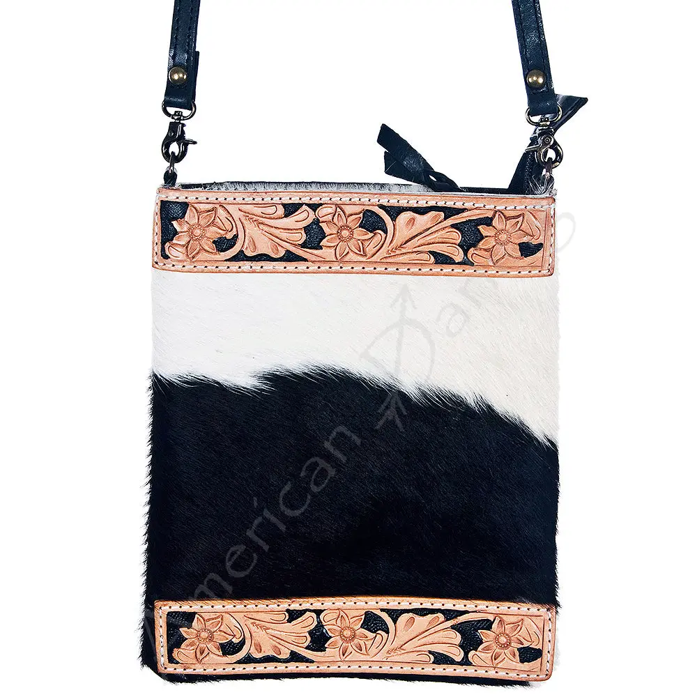 American Darling Cross Body Hand Tooled Hair On Genuine Leather Western Women Bag | Handbag Purse Crossbody For Cute 1