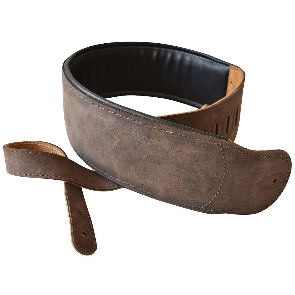 Leather Guitar Bass Strap 3.25 In Padded By Great American 1