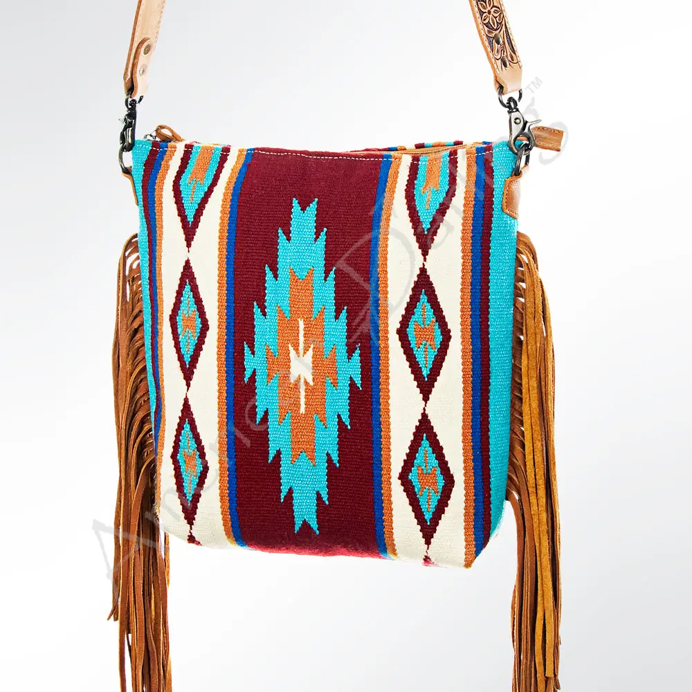 American Darling Crossbody Bag Saddle Blanket Fabric Genuine Leather Western Women Handbag Purse | For Cute Travel 2