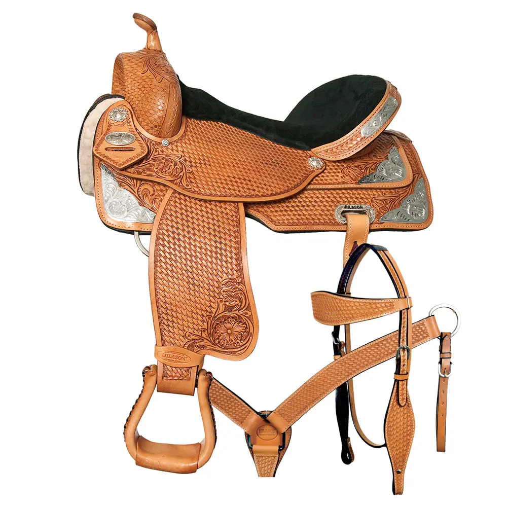 Hilason Western Horse Treeless Saddle American Leather Trail Barrel Tack | For Horses 1