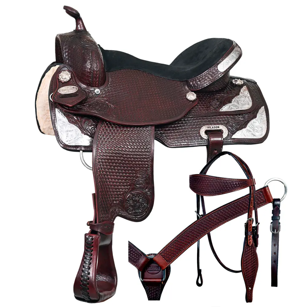 Hilason Western Horse Treeless Saddle American Leather Trail Barrel Tack | For Horses 1