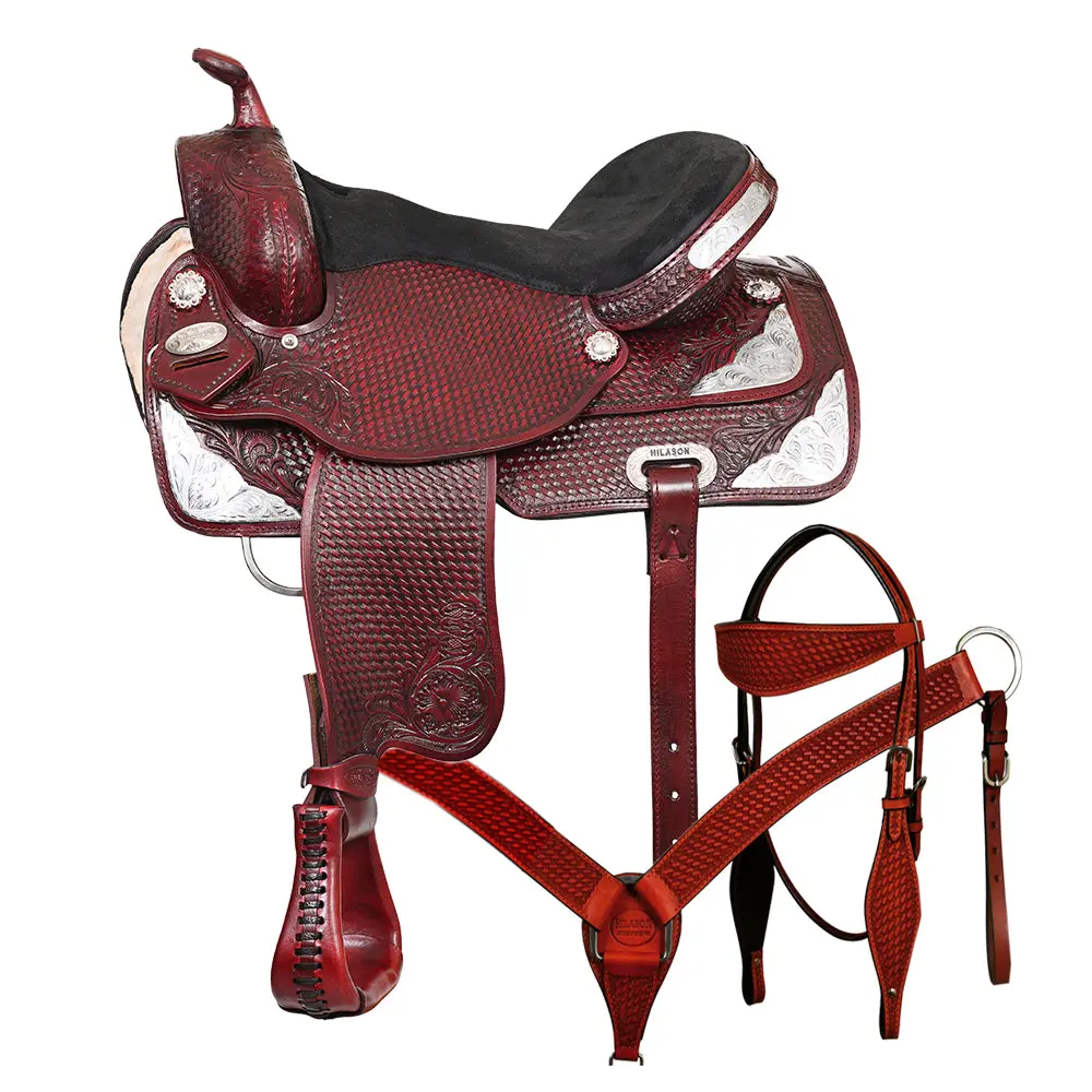 Hilason Western Horse Treeless Saddle American Leather Trail Barrel Tack | For Horses 1