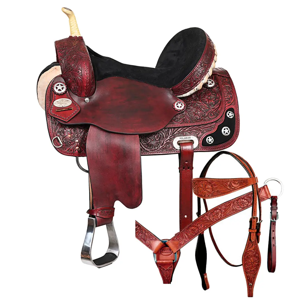 Hilason Western Horse Treeless Saddle American Leather Trail Barrel Tack | For Horses 1