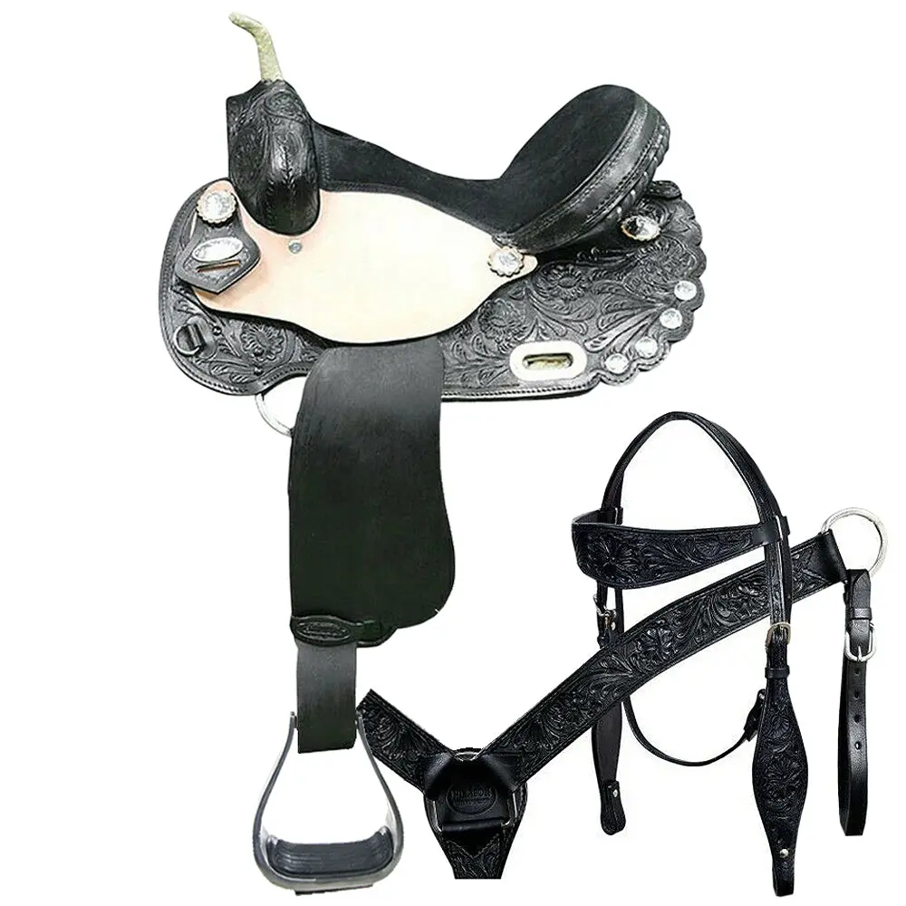 Hilason Western Horse Treeless Saddle American Leather Trail Barrel Tack | For Horses 1