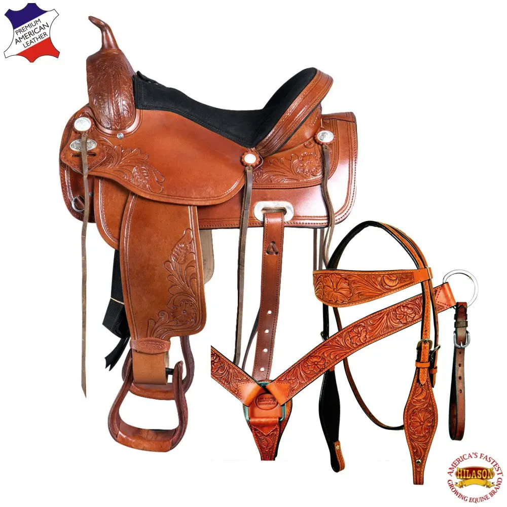Western Horse Treeless Saddle American Leather Trail Pleasure Tack 1