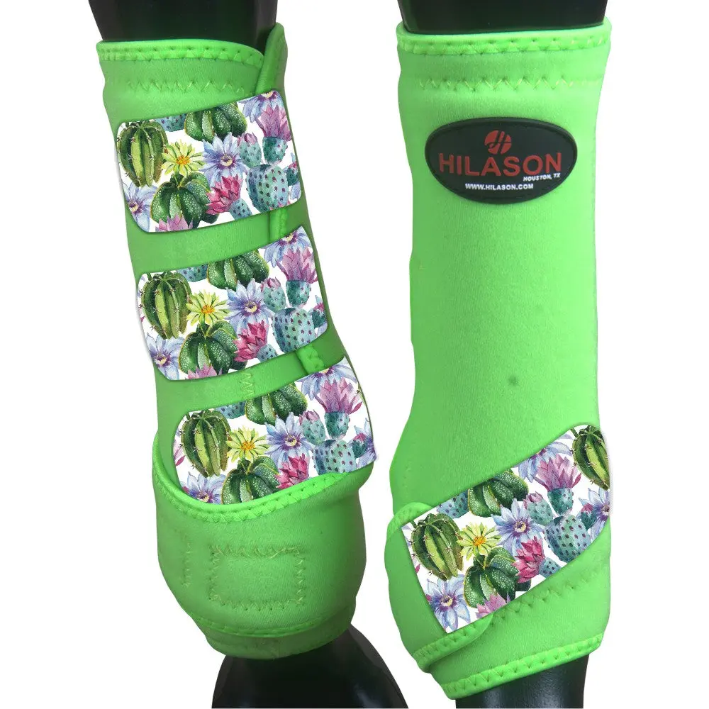 Hilason Horse Medicine Sports Boots Rear Hind Leg Lime 1