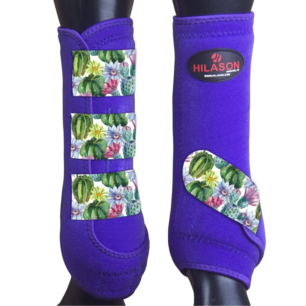 Hilason Horse Medicine Sports Boots Front Leg Purple Seamlesscactus 1