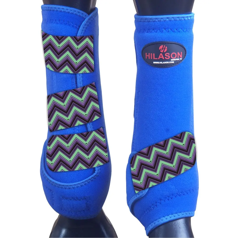 Royal W/ Chevron Hilason Horse Medicine Sports Boots Front Leg 1