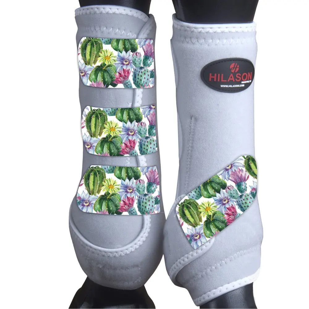 Hilason Horse Medicine Sports Boots Rear Hind Leg White 1