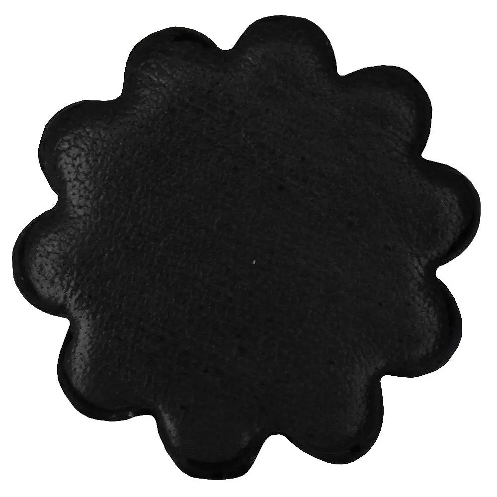 1" Hilason Plain Scalloped Leather Rosette Concho Saddle Black 1