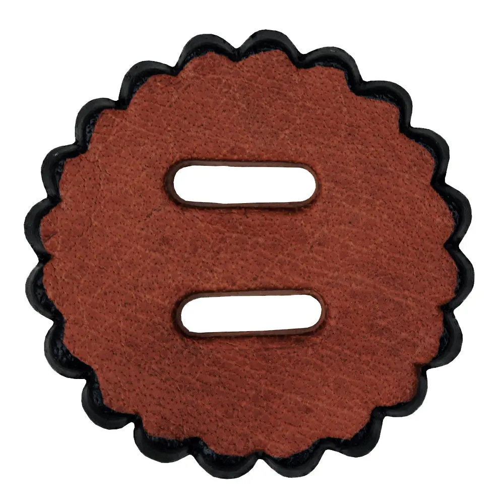 1" Hilason Slotted Scalloped Leather Rosette Concho Saddle Mahogany 2