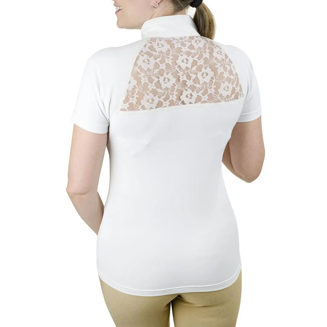 Equine Couture Ladies Magda Lace Equicool Short Sleeve Show Shirt 2