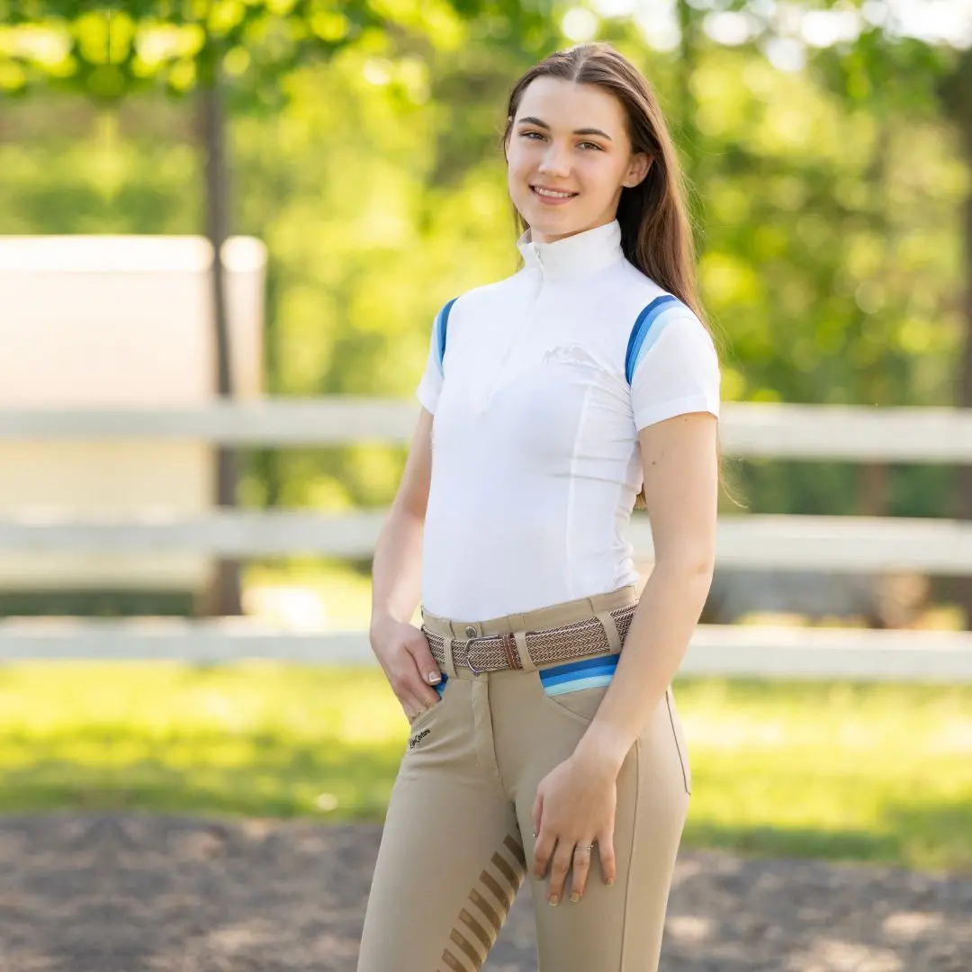 Equine Couture Gradient Short Sleeve Show Shirt W/ Arm Stripes 5