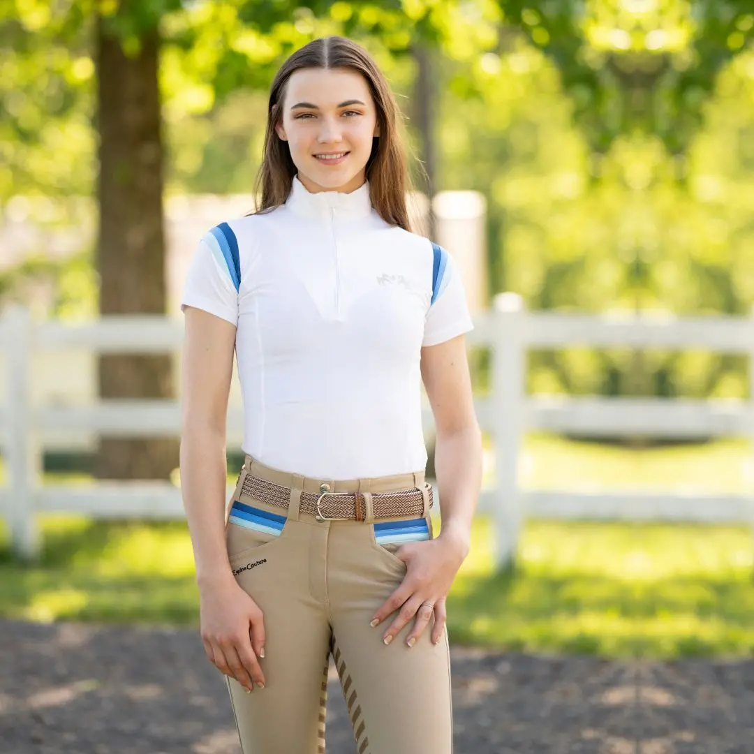 Equine Couture Gradient Short Sleeve Show Shirt W/ Arm Stripes 3