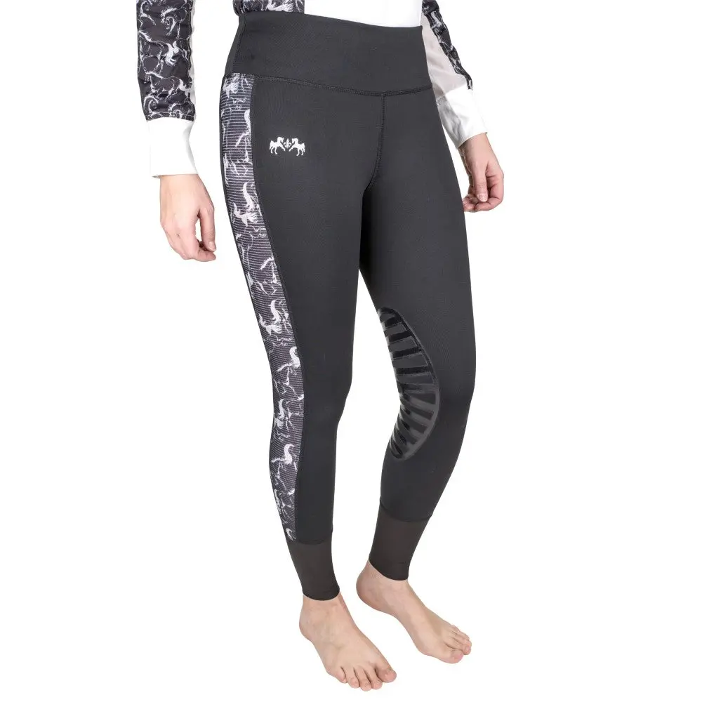 Equine Couture Ladies Linear Horses Tights 1