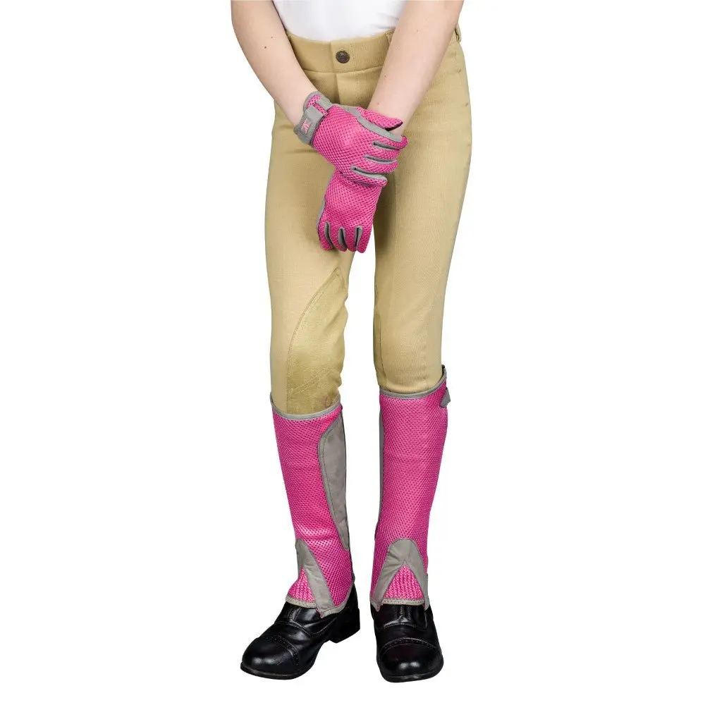 Tuffrider Children's Double Up Air Mesh Half Chap And Glove Set 1