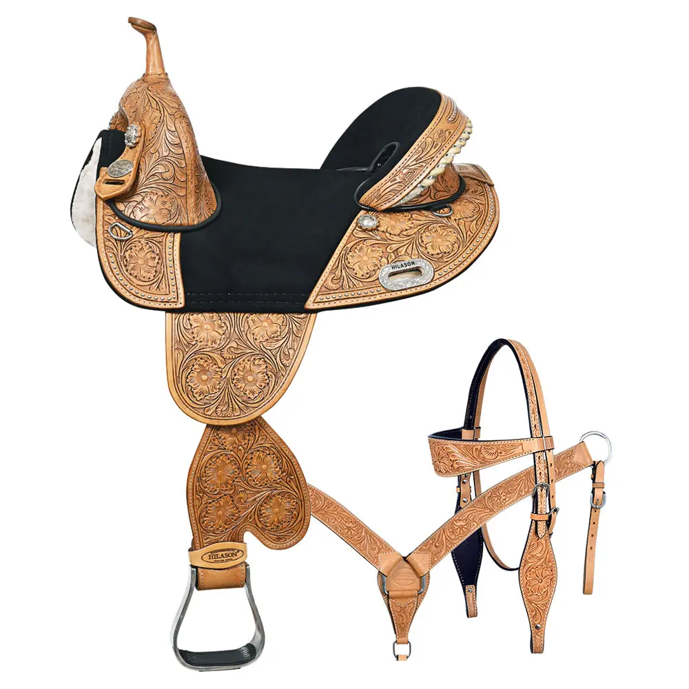 Hilason Western Horse Saddle Treeless American Leather Trail Barrel Tack | For Horses 1