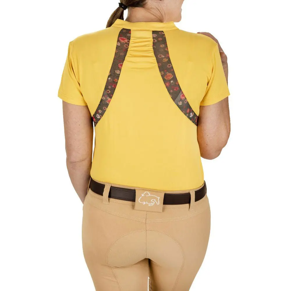 Equine Couture Women Ecorider Thea Notched V-Neck Short Sleeve Sport Shirt 2