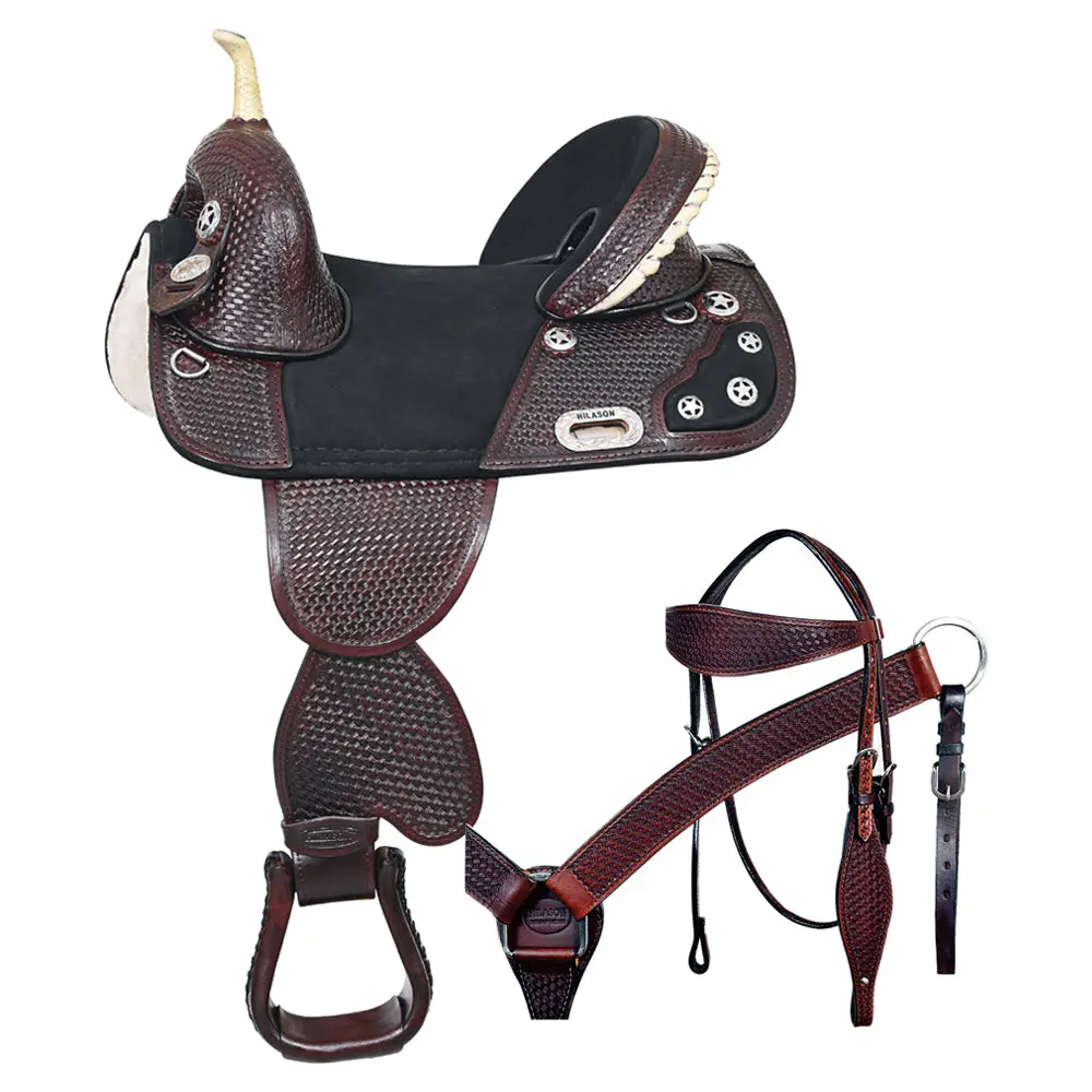 Hilason Western Horse Saddle Treeless American Leather Trail Barrel Tack | For Horses 1