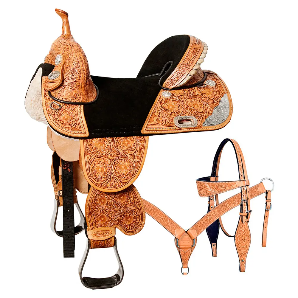 Hilason Western Horse Saddle Treeless American Leather Trail Barrel Tack | For Horses 1