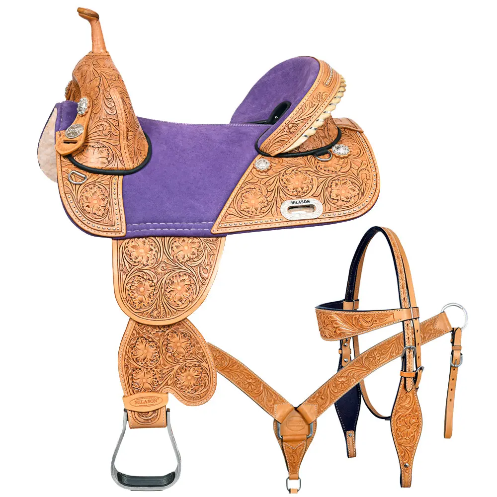Hilason Western Horse Saddle Treeless Trail Barrel American Leather | For Horses 1
