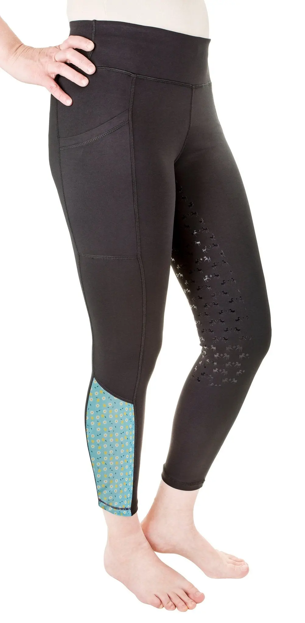 Equine Couture Women Daisy Printed Smyrna Tights 4