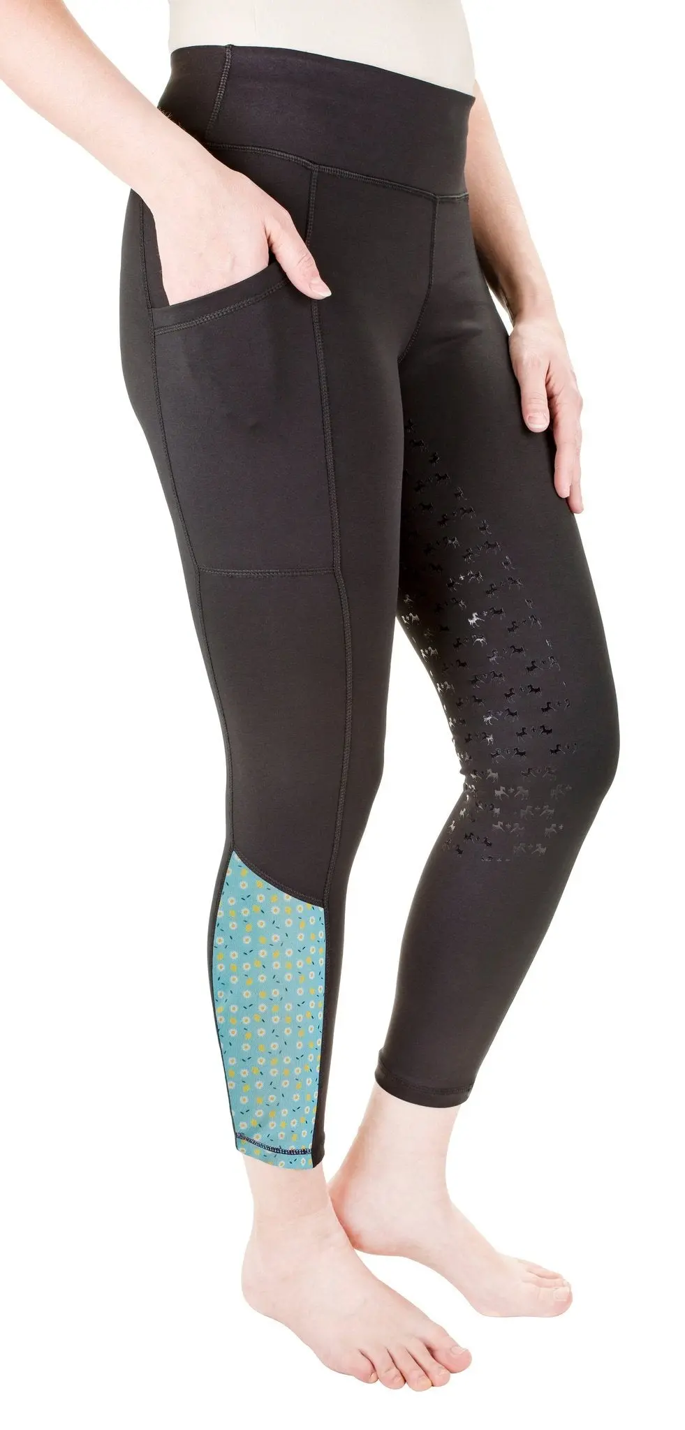 Equine Couture Women Daisy Printed Smyrna Tights 6