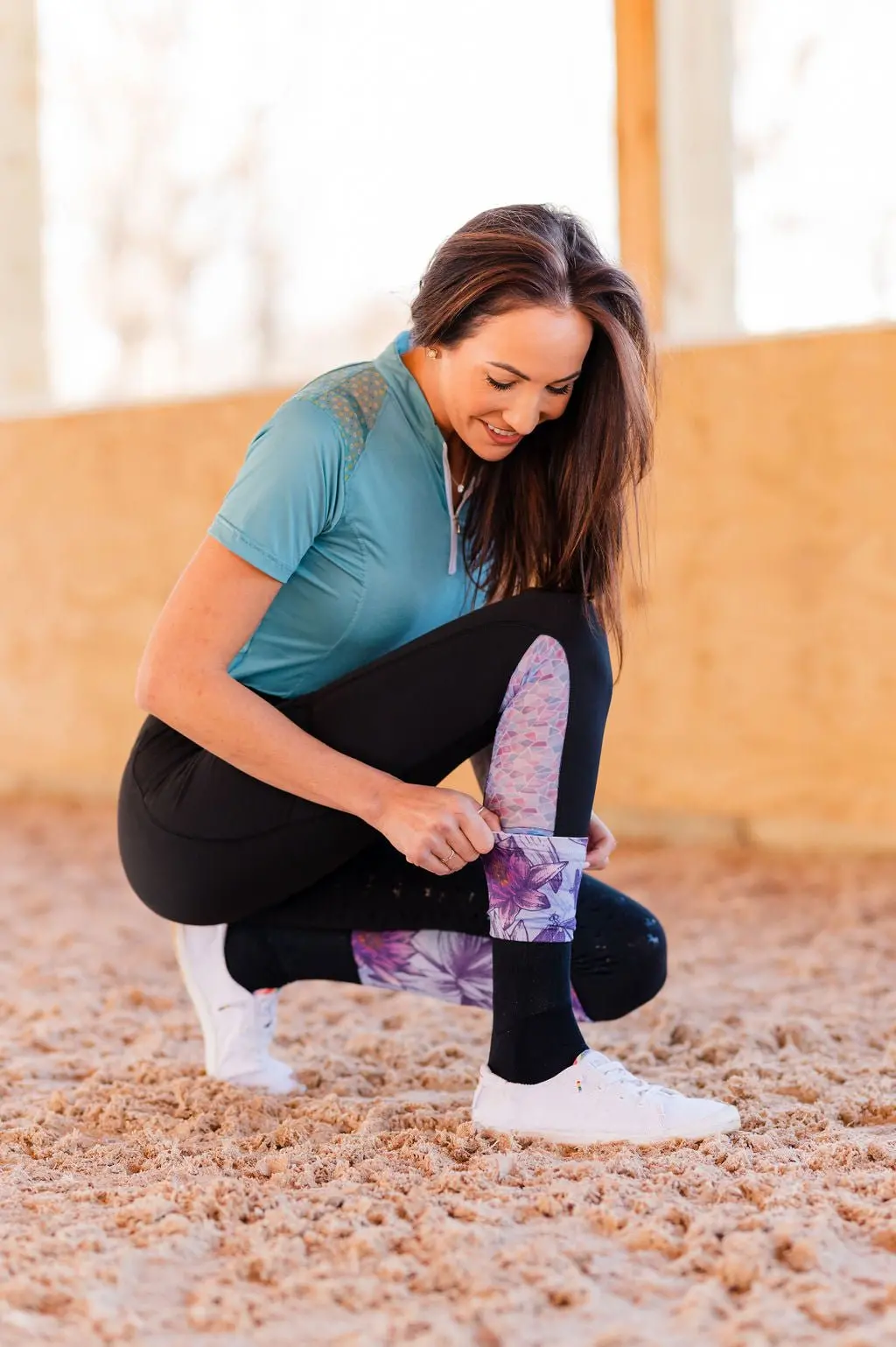 Equine Couture Women Daisy Printed Smyrna Tights 11