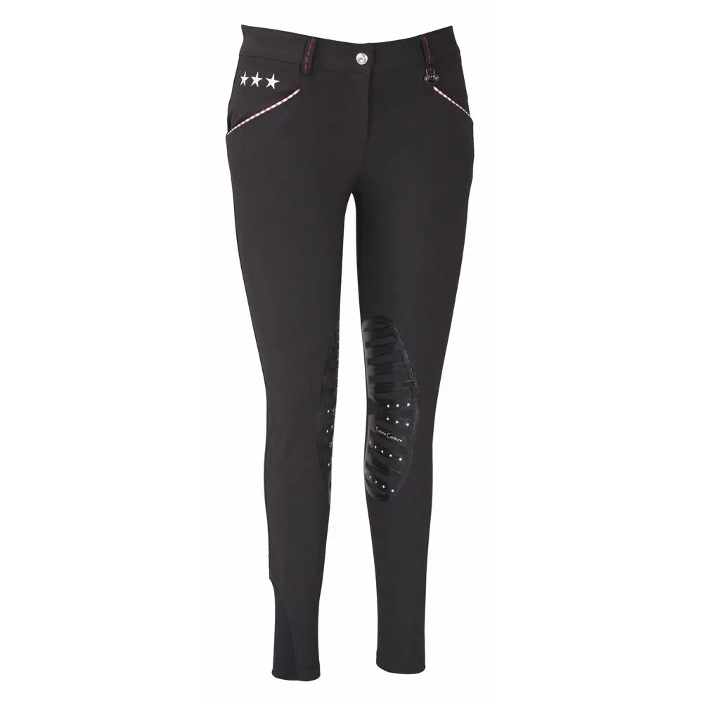 Equine Couture Ladies Stars & Stripes Silicone Knee Patch Breeches 1