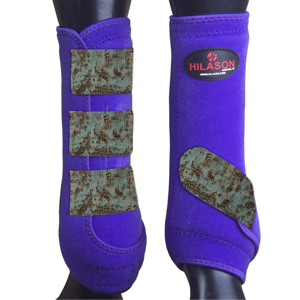 Purple Hilason Horse Medicine Sports Boots Front Leg 1
